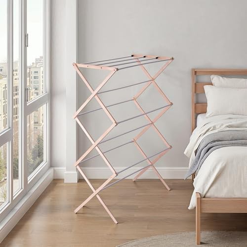 Collapsible wooden laundry drying rack — photo 5