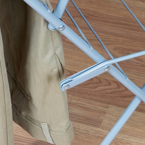 Silver three tier foldable clothes rack — photo 3
