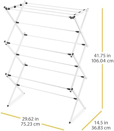 White freestanding three tier accordion rack — photo 4
