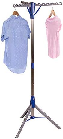 Blue steel tripod laundry stand