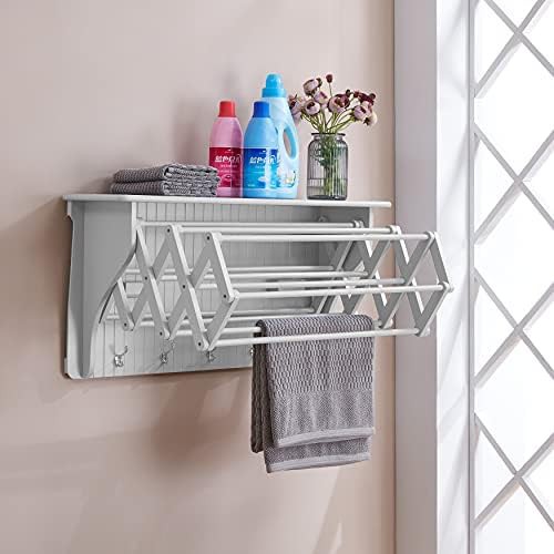 White accordion wall mounted drying rack — photo 3