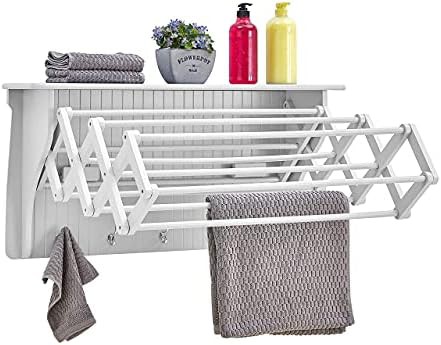 White accordion wall mounted drying rack — photo 4