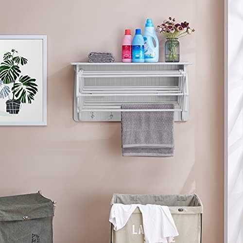 White accordion wall mounted drying rack — photo 5