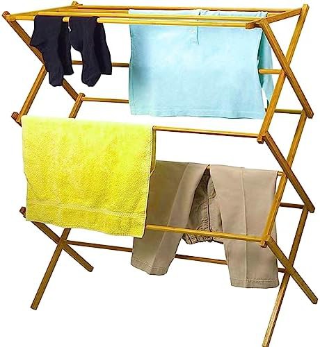 Collapsible Bamboo Wooden Laundry Rack — photo 4