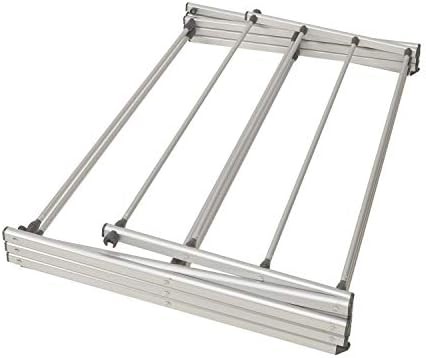 Silver aluminum foldable laundry drying rack — photo 4