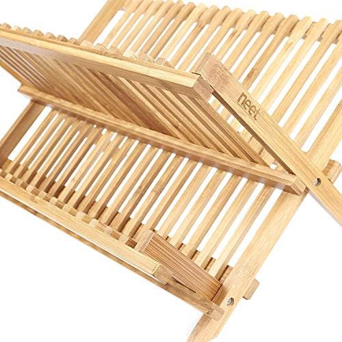 Bamboo two tier folding dish rack — photo 4