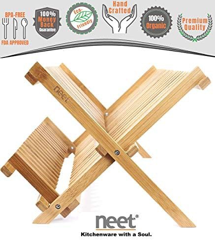 Bamboo two tier folding dish rack — photo 5