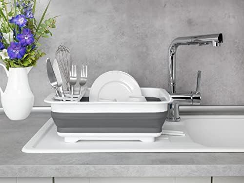 White and Grey Collapsible Dish Drainer — photo 5