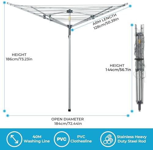 Four arm rotary outdoor umbrella dryer — photo 3