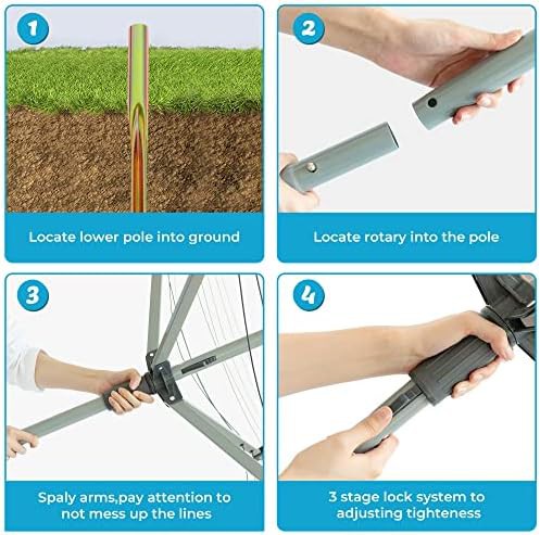 Four arm rotary outdoor umbrella dryer — photo 5