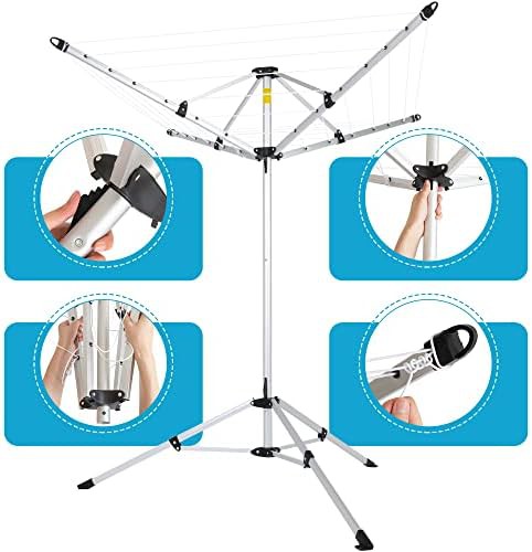 Portable aluminum tripod outdoor clothes airer — photo 5