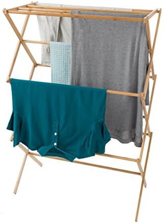 Bamboo accordion style freestanding clothes dryer — photo 4