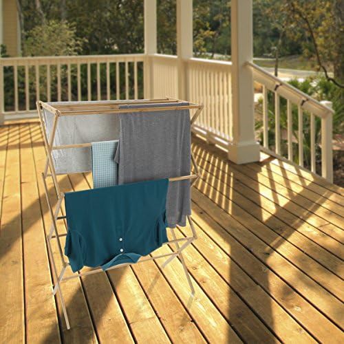 Bamboo accordion style freestanding clothes dryer — photo 5
