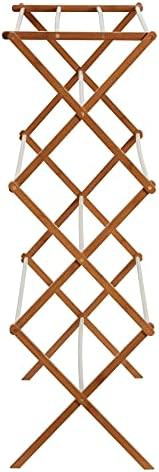 White bamboo folding rack with drying shelf — photo 4