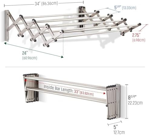 Stainless wall mount space saving rack — photo 2