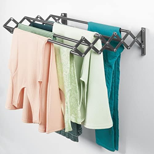 Graphite grey wall mounted clothes drying rack — photo 3