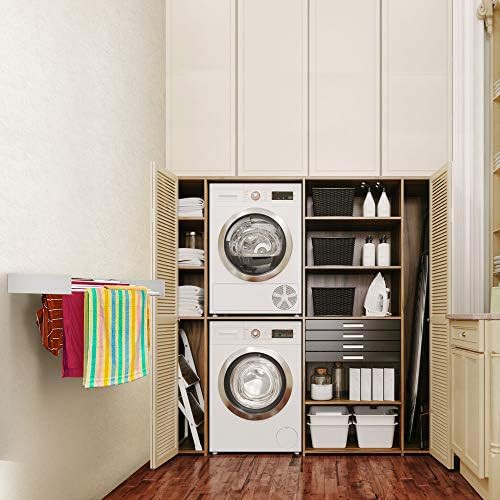 White wall mounted retractable drying rack 40 inch — photo 5
