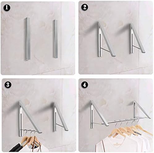Silver aluminum wall rack with rod — photo 3
