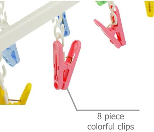 Travel laundry hanger with eight clips — photo 4
