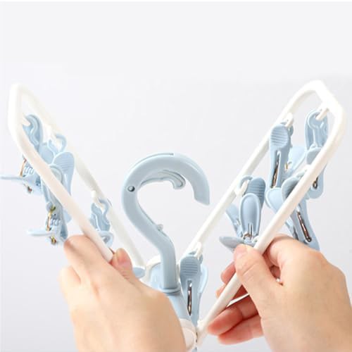 Blue baby clothes drying hangers with clips — photo 3