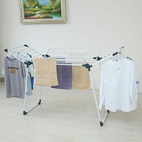 Grey gullwing adjustable folding laundry rack — photo 5