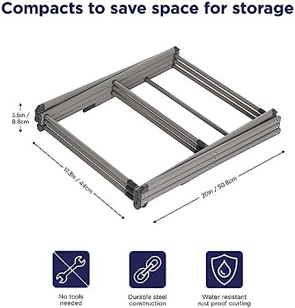 Three tier expandable grey metal drying rack — photo 3
