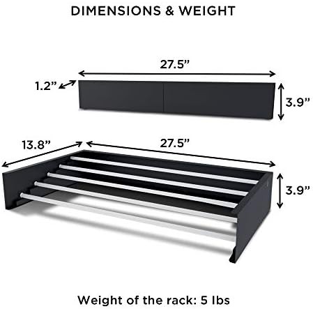 White wall mounted retractable drying rack 28 inch — photo 5