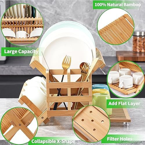Wooden three tier dish drying rack — photo 4
