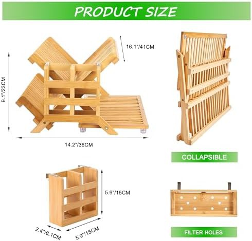 Wooden three tier dish drying rack — photo 5