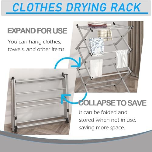 Grey freestanding accordion towel rack — photo 5