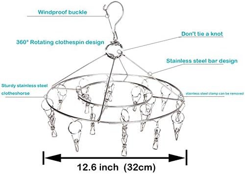 Round stainless hanging rack with clips — photo 5