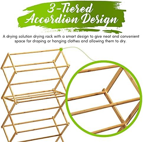 Extra large bamboo two tier folding rack — photo 3
