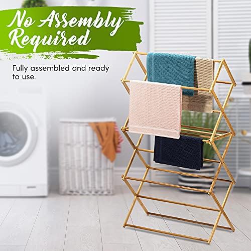 Extra large bamboo two tier folding rack — photo 5