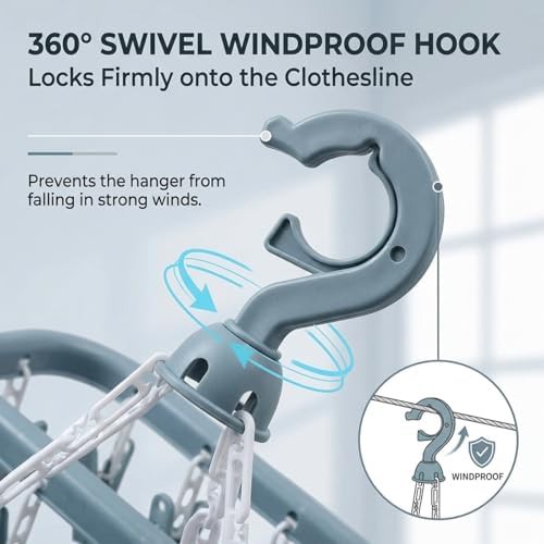 Light blue folding hanger with 32 clips — photo 4