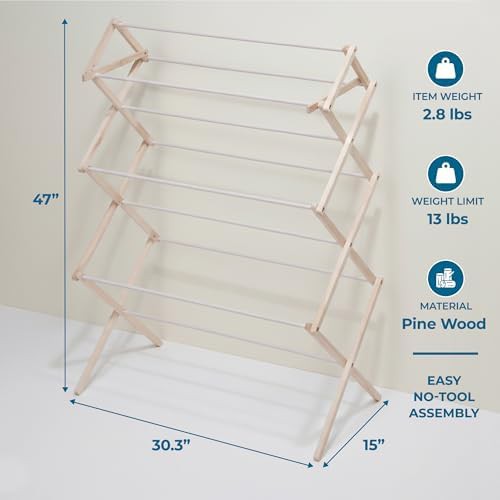 Compact folding wooden and white rack — photo 3