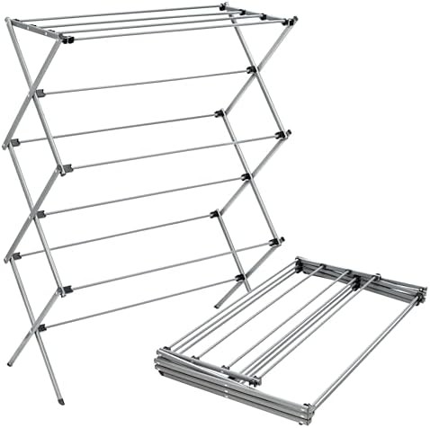 Oversized grey collapsible clothes dryer