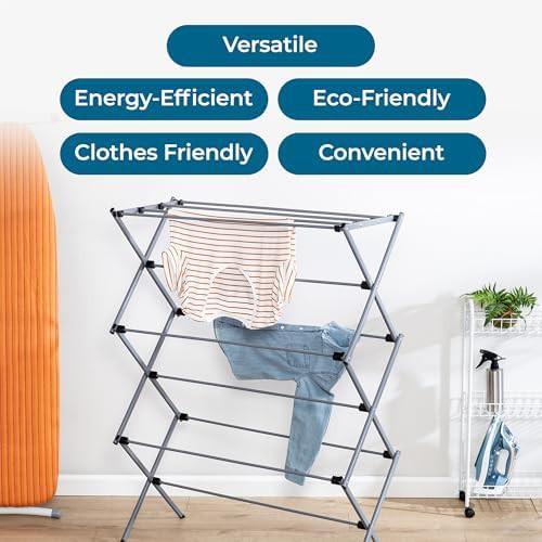 Oversized grey collapsible clothes dryer — photo 4