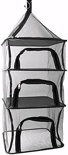 Black rectangular four tier hanging net