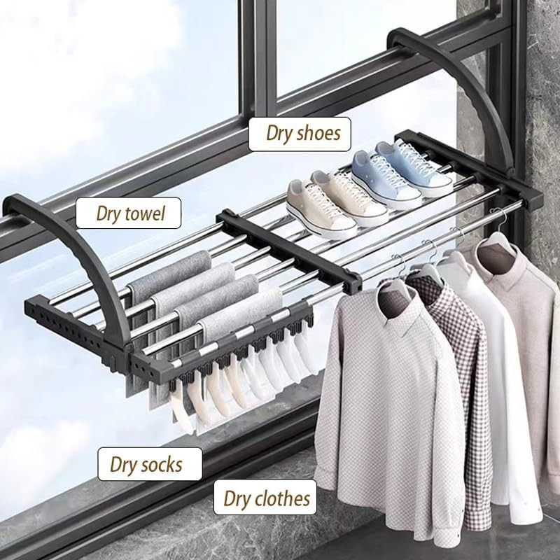 Retractable balcony rail towel rack — photo 4