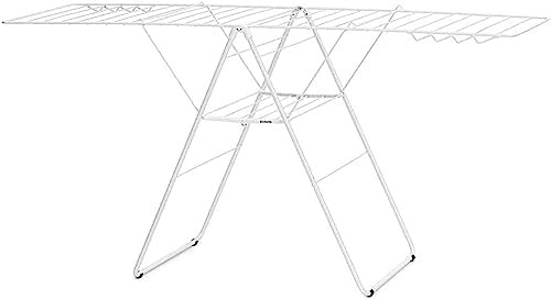 White gullwing folding clothes drying rack