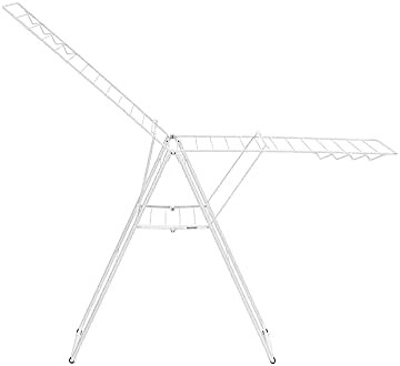 White gullwing folding clothes drying rack — photo 5