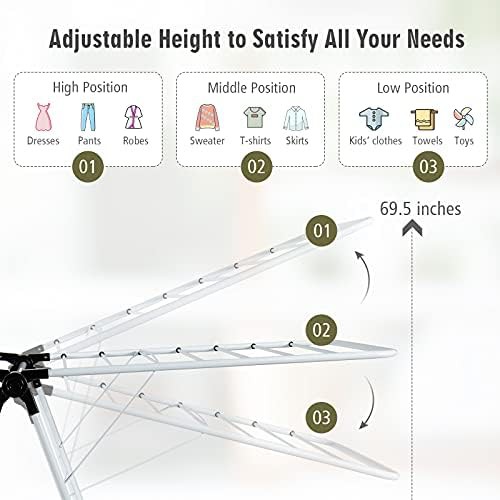 Adjustable two level folding laundry rack — photo 4