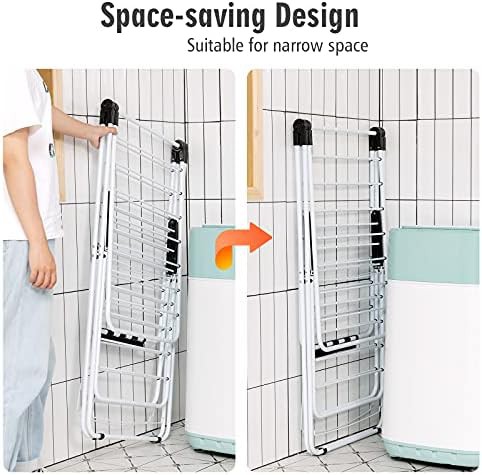 Adjustable two level folding laundry rack — photo 5