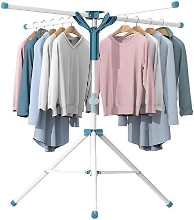 Tripod portable clothes drying rack with clips