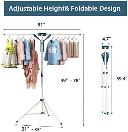 Tripod portable clothes drying rack with clips — photo 3