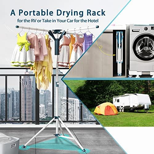 Tripod portable clothes drying rack with clips — photo 4