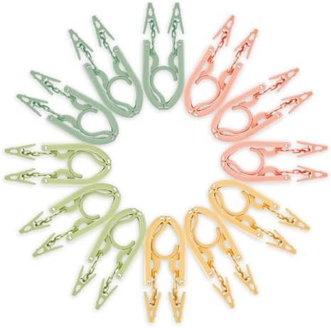 Twelve pack of travel hangers with clips