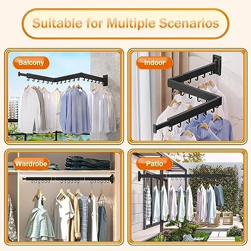 Wall mounted folding rack with J shape hooks — photo 4