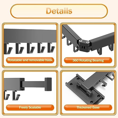 Wall mounted folding rack with J shape hooks — photo 5