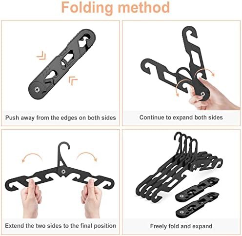 Black travel folding hangers six pack — photo 3